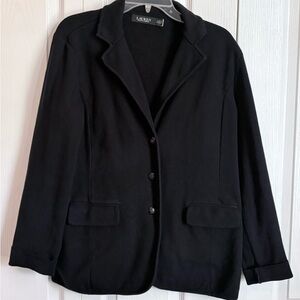 Lauren Ralph Lauren Black Women's Blazer Jacket - Classic Notch Lapel